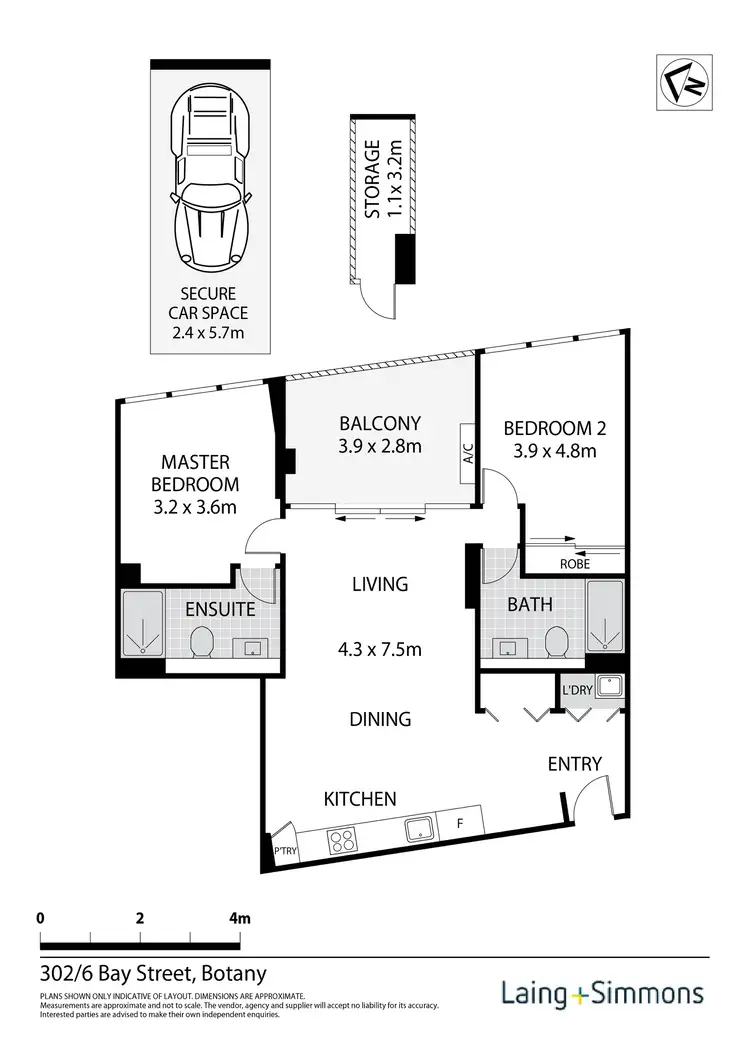 Floorplan of Homely apartment listing, 302/6 Bay Street, Botany NSW 2019