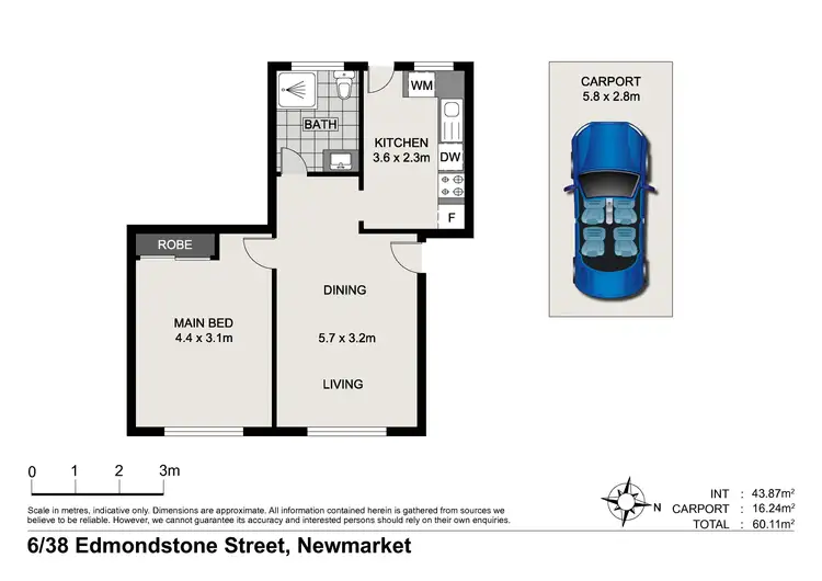 Floorplan of Homely unit listing, 6/38 Edmondstone Street, Newmarket QLD 4051
