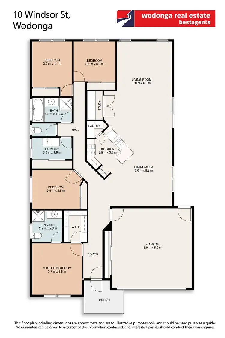 Floorplan of Homely house listing, 10 Windsor Street, Wodonga VIC 3690