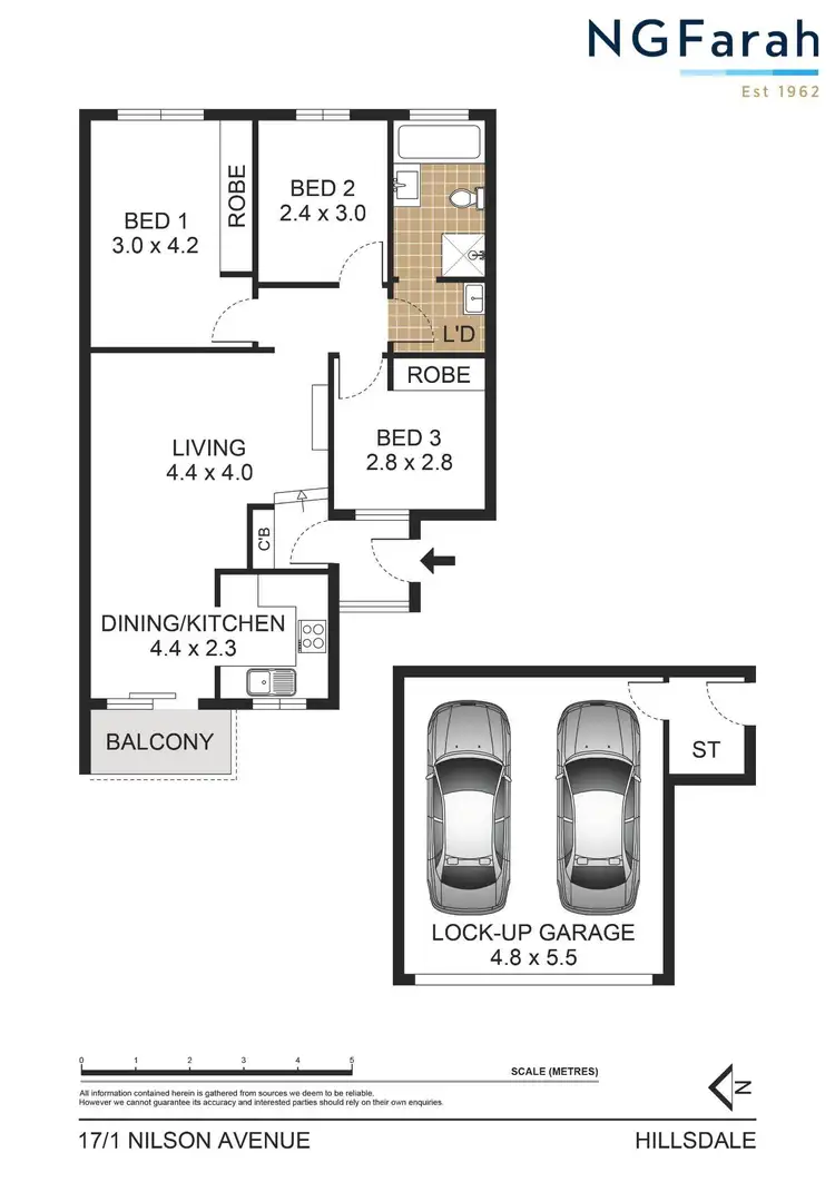 Floorplan of Homely apartment listing, 17/1 Nilson Avenue, Hillsdale NSW 2036