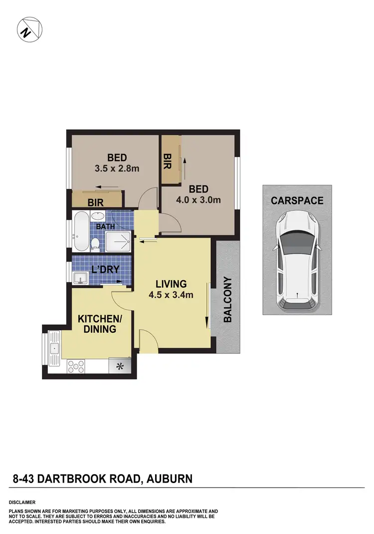 Floorplan of Homely unit listing, 8/43 Dartbrook Road, Auburn NSW 2144