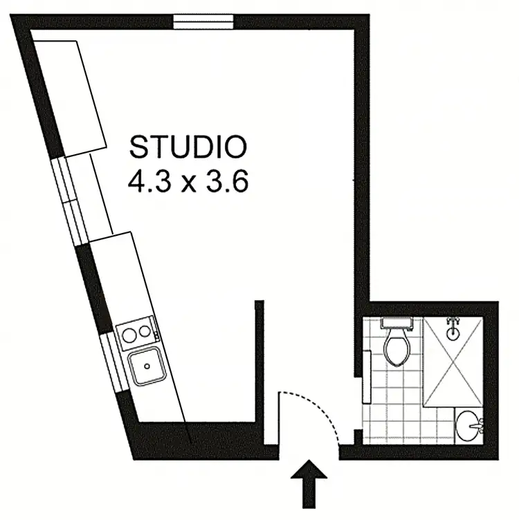 Floorplan of Homely studio listing, 6/1A Roslyn Street, Potts Point NSW 2011