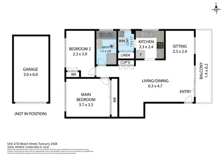Floorplan of Homely unit listing, 2/55 Beach Street, Tuncurry NSW 2428