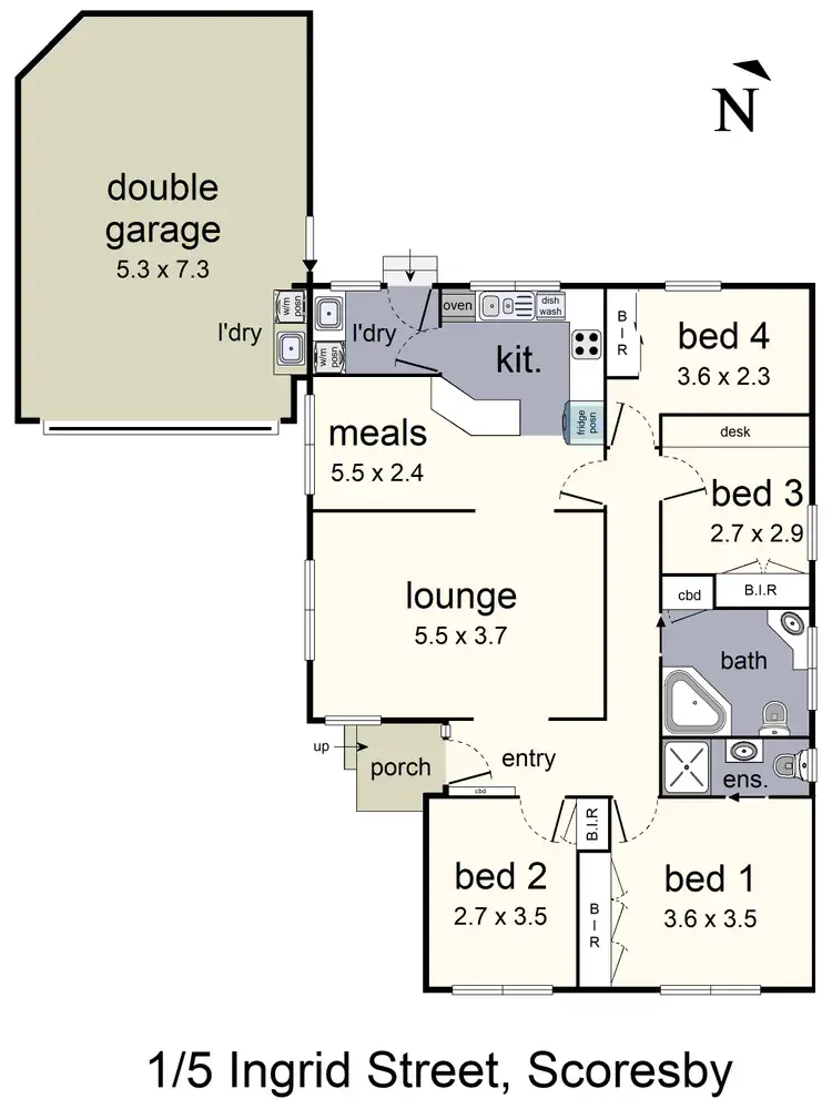 Floorplan of Homely unit listing, 1/5 Ingrid Street, Scoresby VIC 3179
