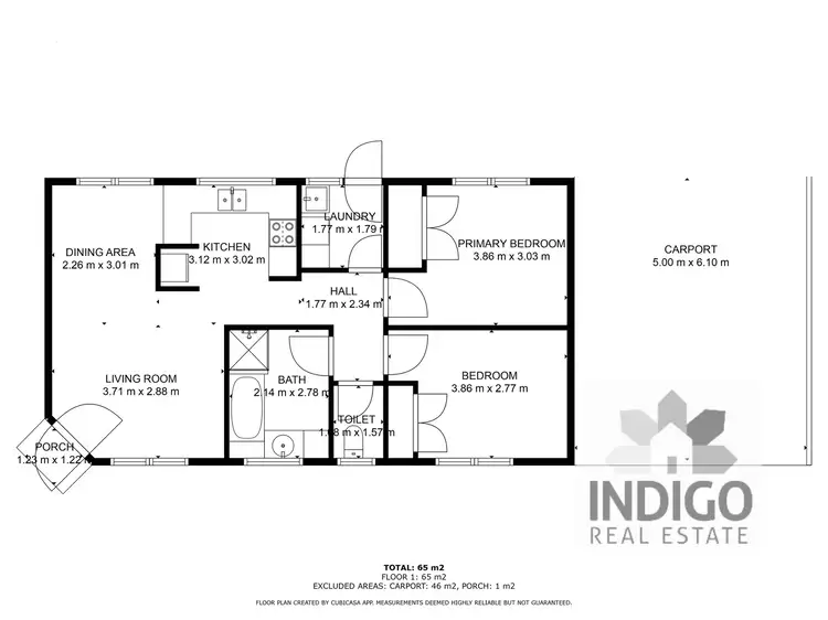 Floorplan of Homely unit listing, 2/19 John Street, Beechworth VIC 3747