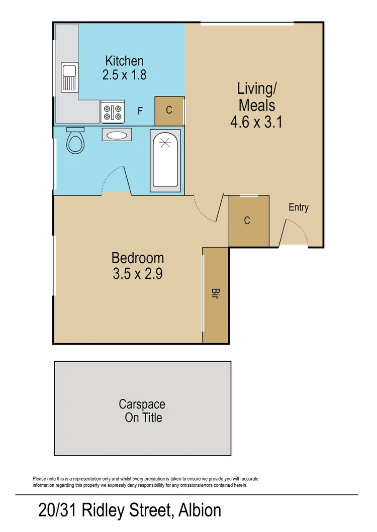 Floorplan of Homely apartment listing, 20/31 Ridley Street, Albion VIC 3020