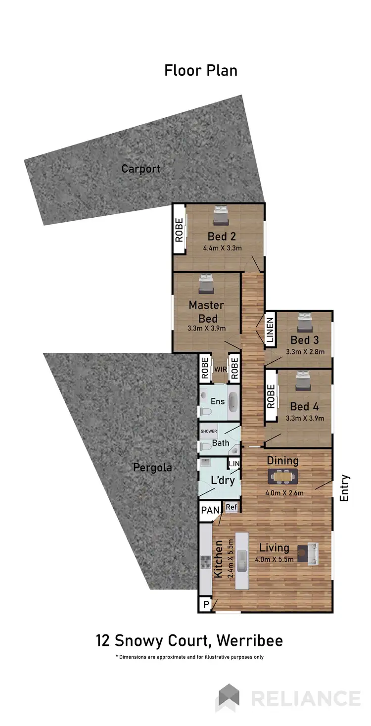 Floorplan of Homely house listing, 12 Snowy Court, Werribee VIC 3030
