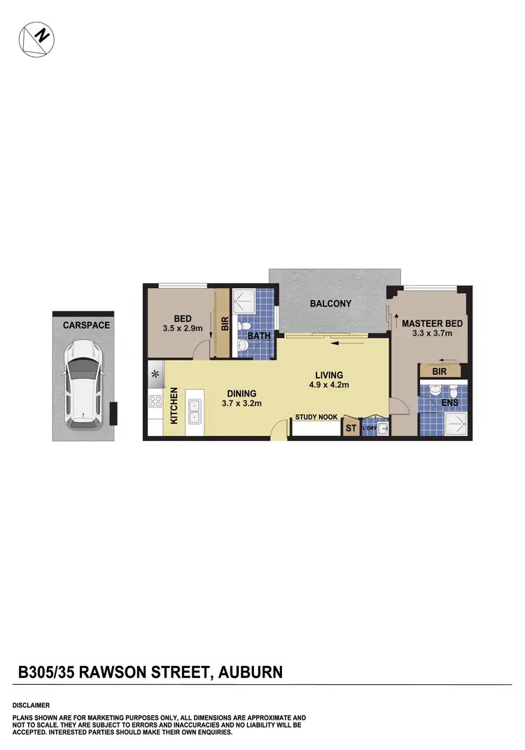 Floorplan of Homely unit listing, B305/35 Rawson Street, Auburn NSW 2144
