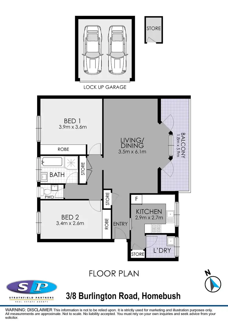 Floorplan of Homely apartment listing, 3/8 Burlington Road, Homebush NSW 2140