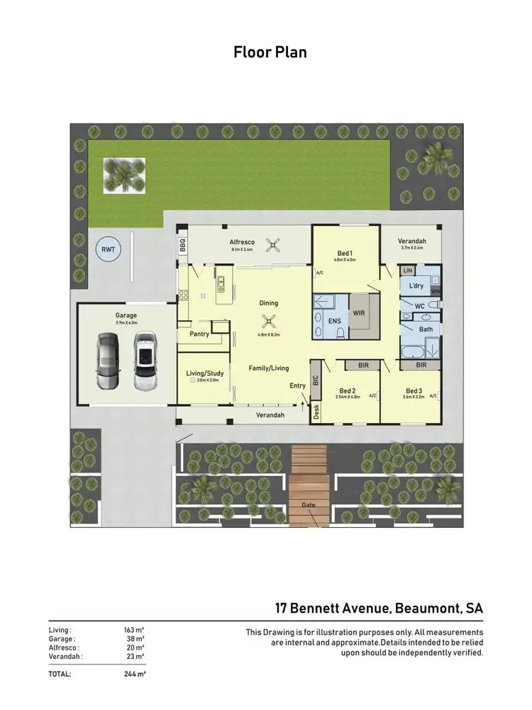 Floorplan of Homely house listing, 17 Bennett Avenue, Beaumont SA 5066