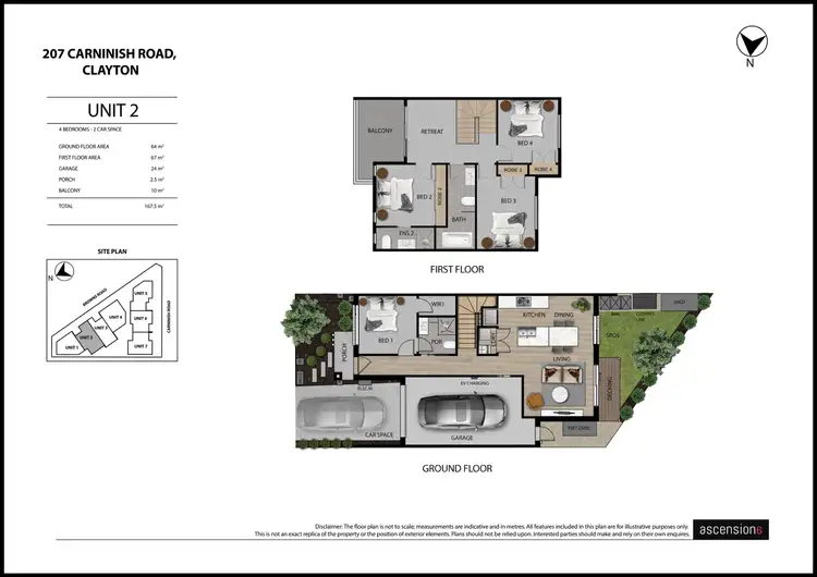 Floorplan of Homely townhouse listing, 2,3/207 Carinish Road, Clayton VIC 3168