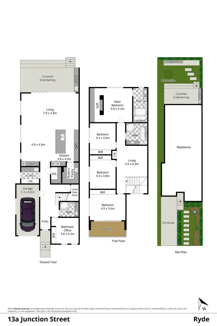 Floorplan of Homely semi-detached listing, 13A Junction Street, Ryde NSW 2112