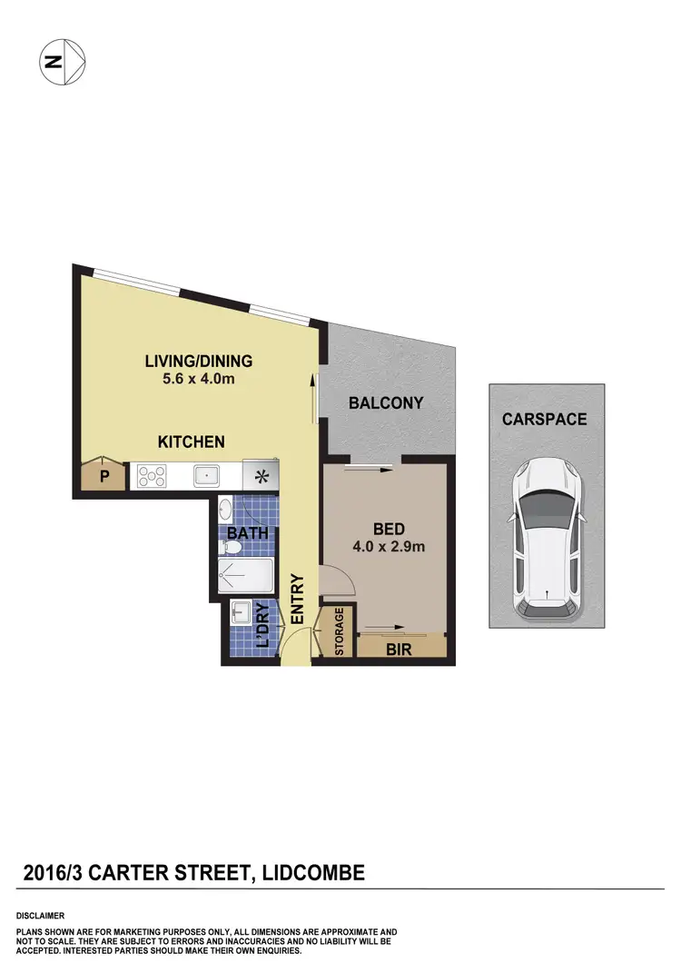 Floorplan of Homely unit listing, 2016/3 Carter Street, Lidcombe NSW 2141