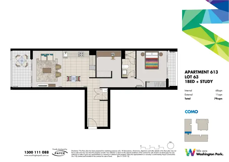 Floorplan of Homely apartment listing, 613/7 Washington Avenue, Riverwood NSW 2210