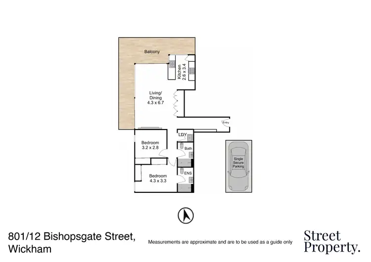 Floorplan of Homely apartment listing, 801/12 Bishopsgate Street, Wickham NSW 2293