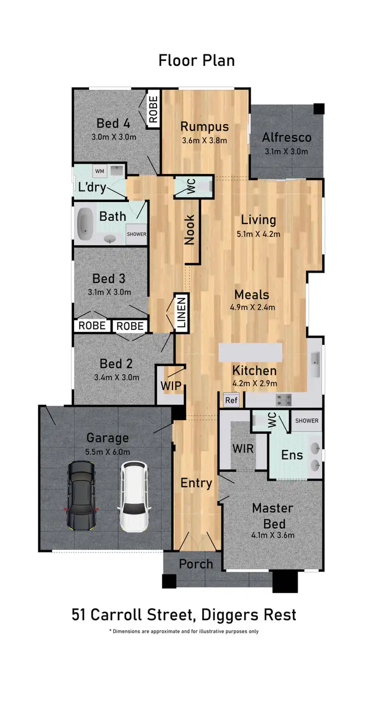 Floorplan of Homely house listing, 51 Carroll Street, Diggers Rest VIC 3427