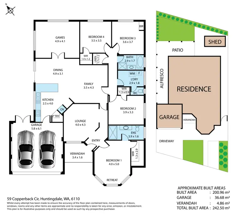 Floorplan of Homely house listing, 59 Copperback Circle, Huntingdale WA 6110
