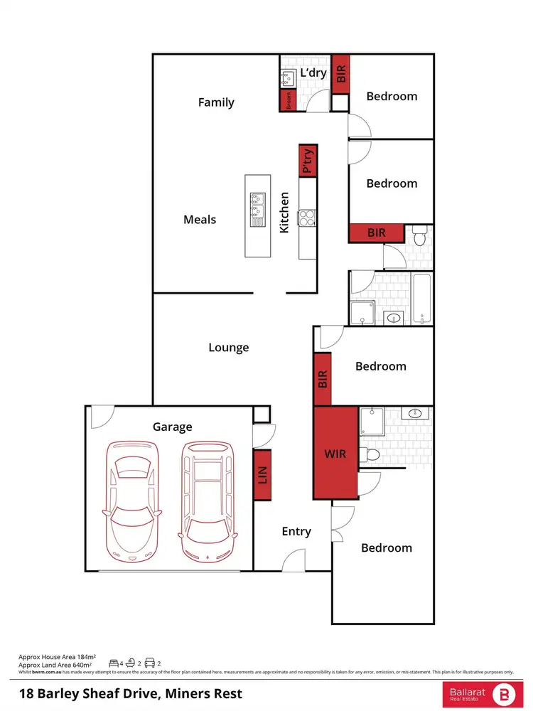 Floorplan of Homely house listing, 18 Barley Sheaf Drive, Miners Rest VIC 3352