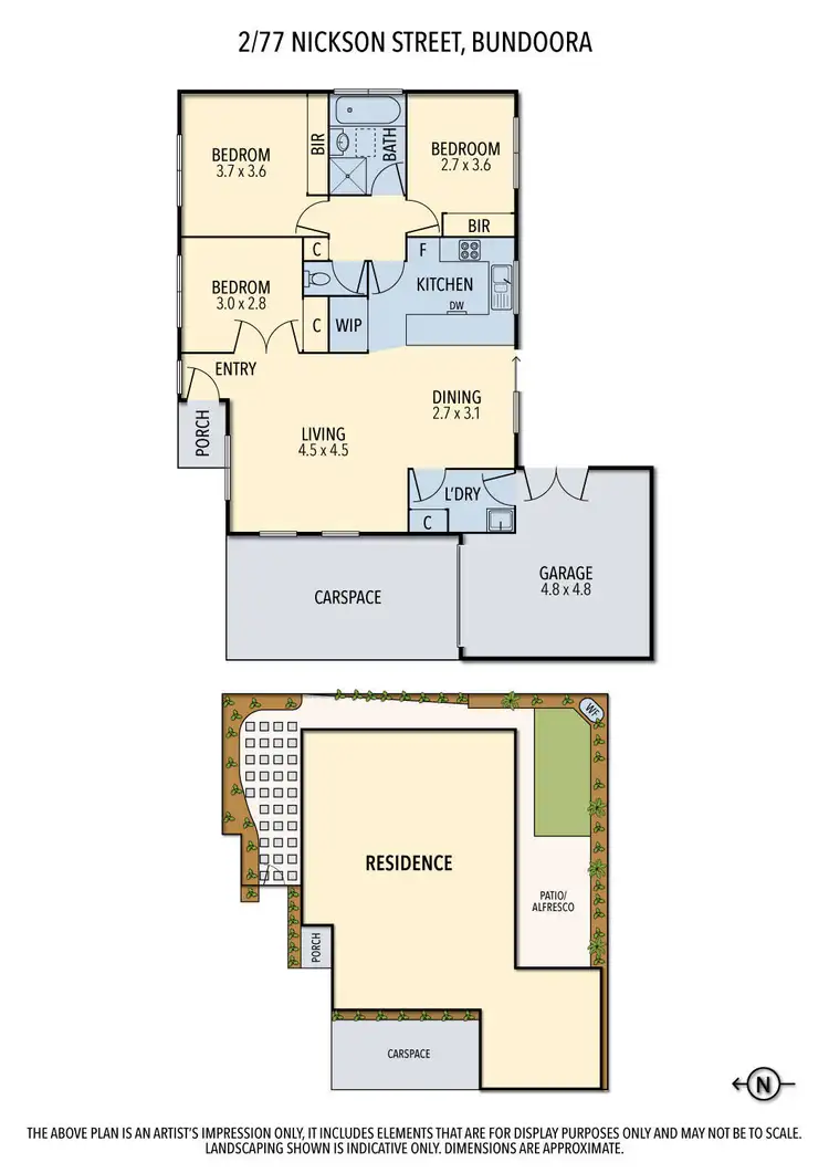 Floorplan of Homely unit listing, 2/77 Nickson Street, Bundoora VIC 3083