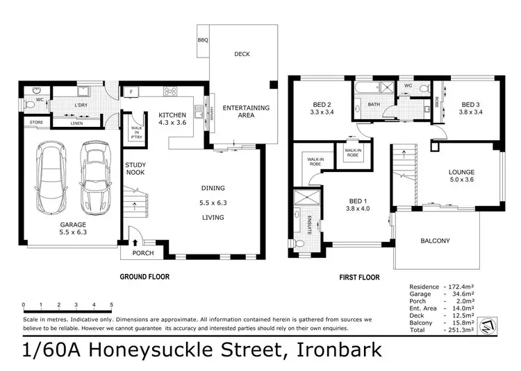 Floorplan of Homely townhouse listing, 1/60A Honeysuckle Street, Ironbark VIC 3550