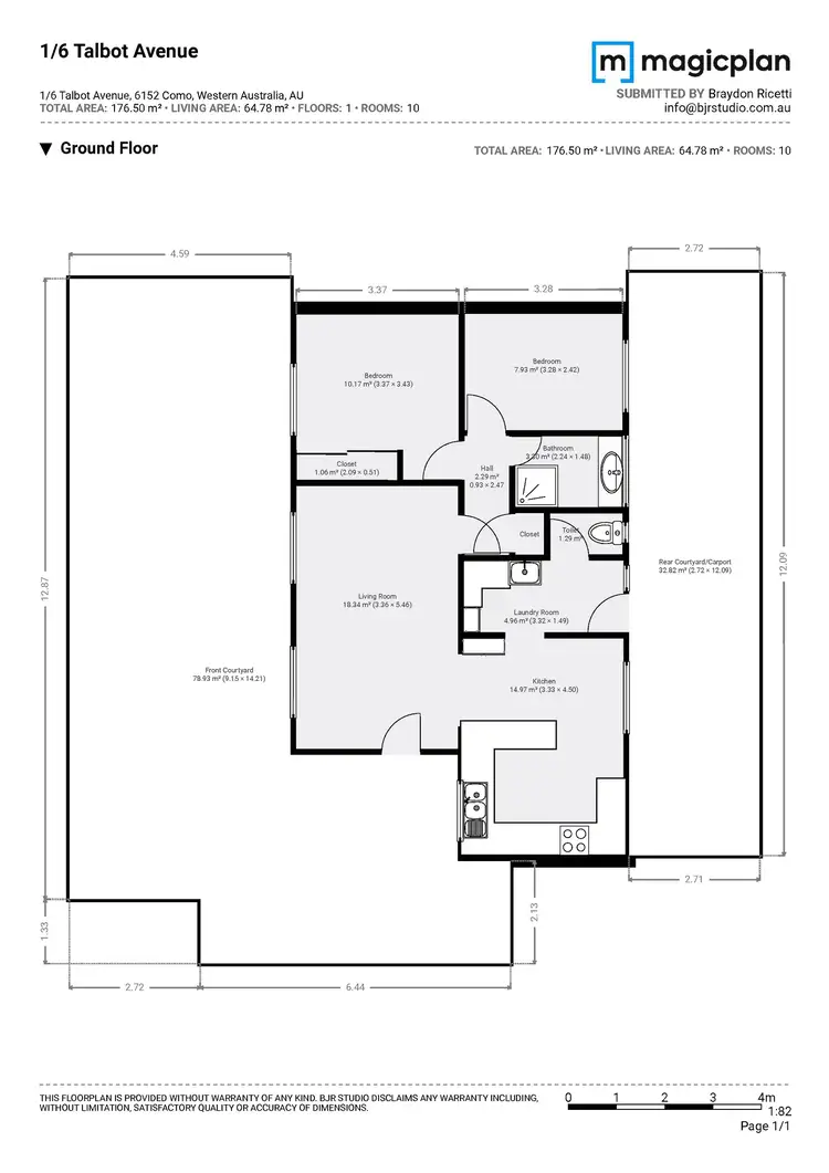 Floorplan of Homely villa listing, 1/6 Talbot Avenue, Como WA 6152