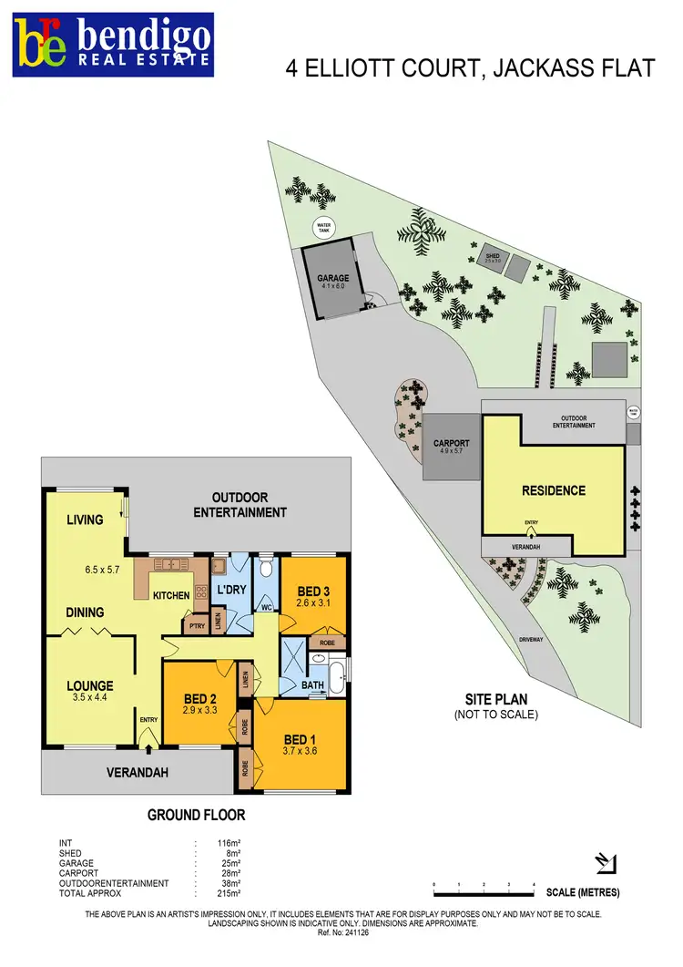 Floorplan of Homely house listing, 4 Elliott Court, Jackass Flat VIC 3556