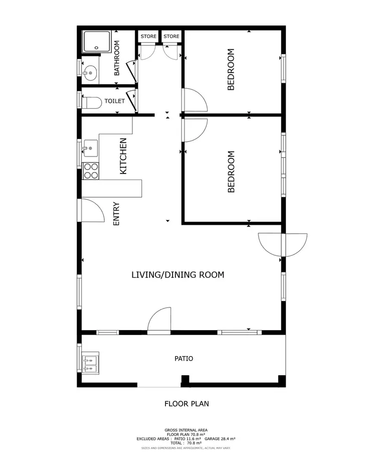 Floorplan of Homely semi-detached listing, 2/36 Clifton Road, Clifton Beach QLD 4879