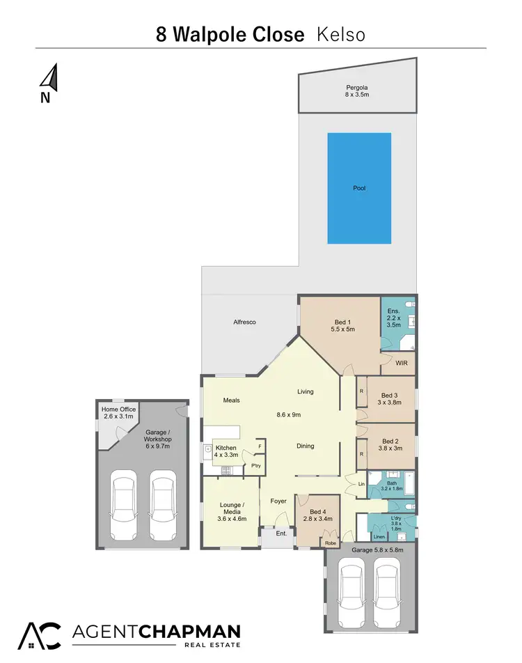 Floorplan of Homely house listing, 8 Walpole Close, Kelso NSW 2795