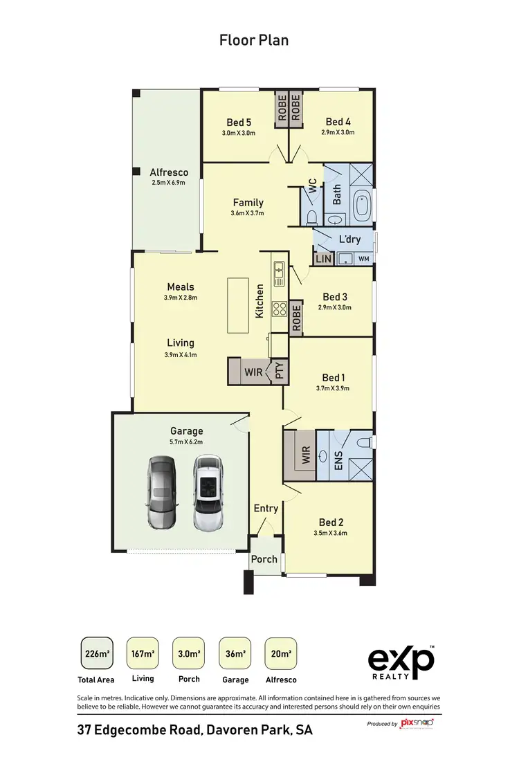 Floorplan of Homely house listing, 37 Edgecombe Road, Davoren Park SA 5113