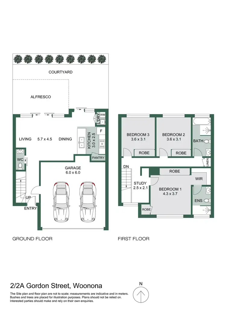 Floorplan of Homely townhouse listing, 2/2A Gordon Street, Woonona NSW 2517
