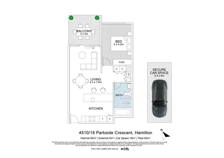 Floorplan of Homely unit listing, 4510/18 Parkside Circuit, Hamilton QLD 4007