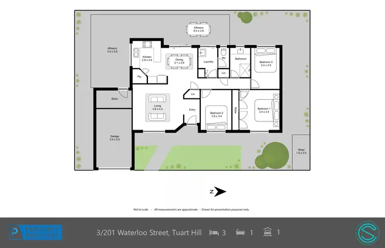 Floorplan of Homely villa listing, 3/201 Waterloo Street, Tuart Hill WA 6060