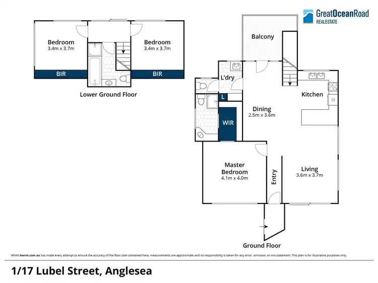 Floorplan of Homely townhouse listing, 1/17 Lubel Street, Anglesea VIC 3230