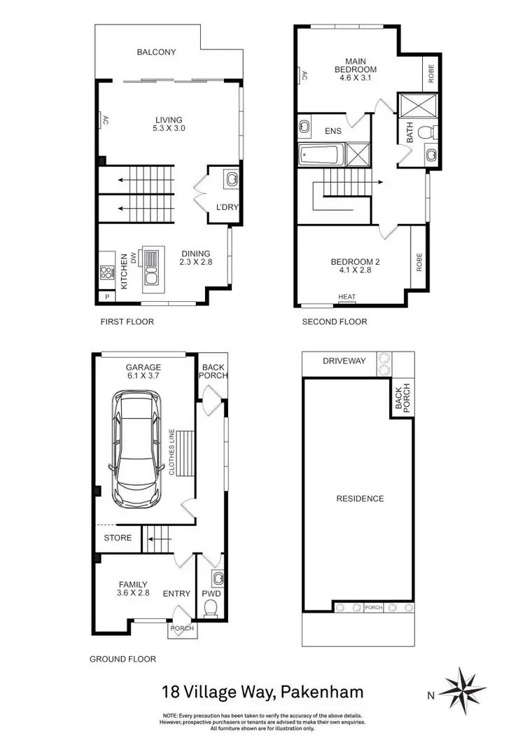 Floorplan of Homely unit listing, 18 Village Way, Pakenham VIC 3810