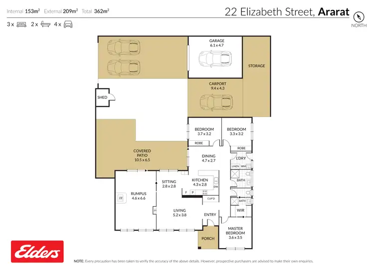 Floorplan of Homely house listing, 22 Elizabeth Street, Ararat VIC 3377