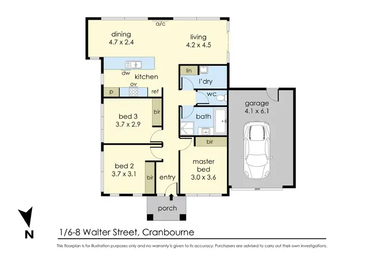 Floorplan of Homely unit listing, 1/6-8 Walter Street, Cranbourne VIC 3977