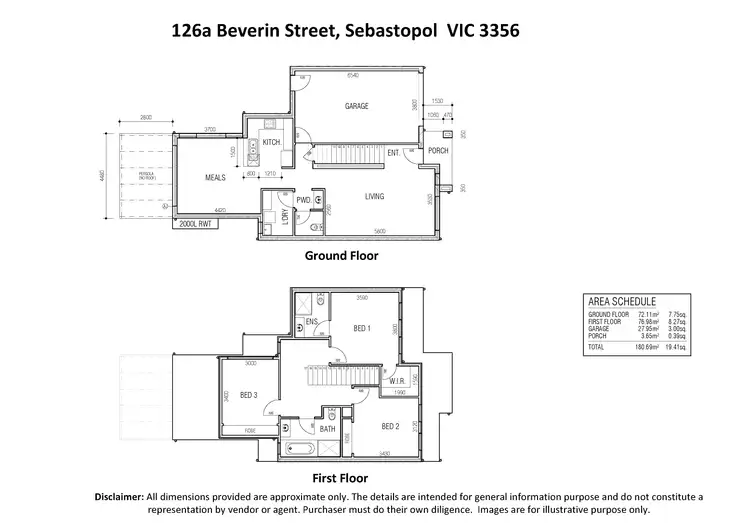 Floorplan of Homely house listing, 126A Beverin Street, Sebastopol VIC 3356