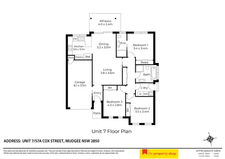 Floorplan of Homely unit listing, 7/57a Cox Street, Mudgee NSW 2850