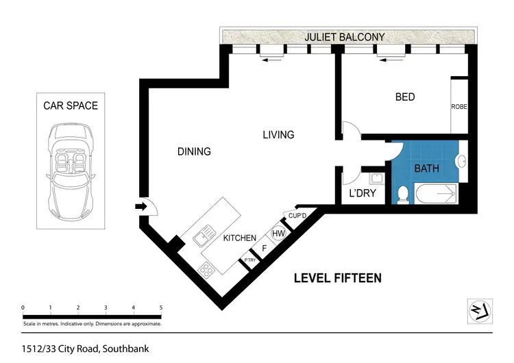 Floorplan of Homely apartment listing, 1512/33 City Road, Southbank VIC 3006