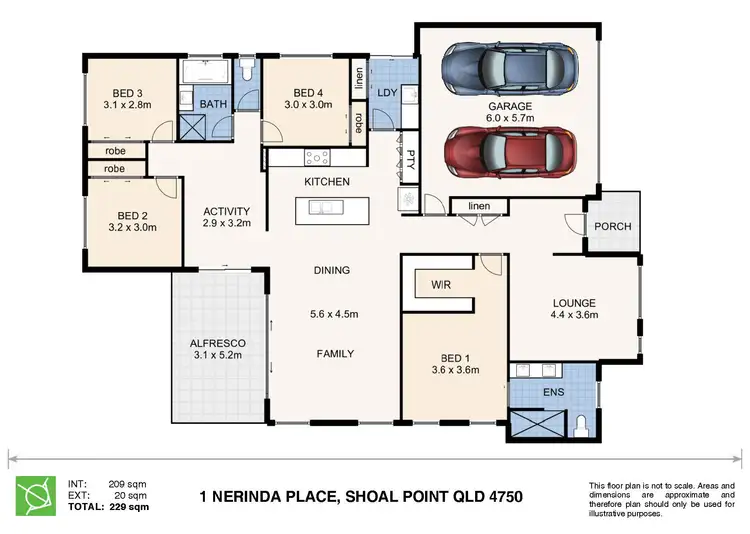 Floorplan of Homely house listing, 1 Nerinda Place, Shoal Point QLD 4750