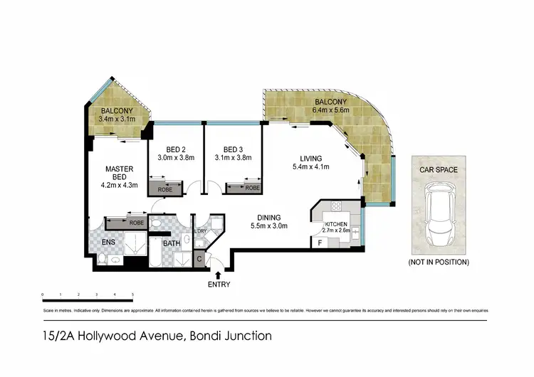 Floorplan of Homely apartment listing, 15/2A Hollywood Avenue, Bondi Junction NSW 2022