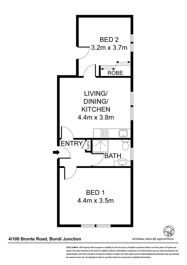 Floorplan of Homely apartment listing, 4/100 Bronte Road, Bondi Junction NSW 2022
