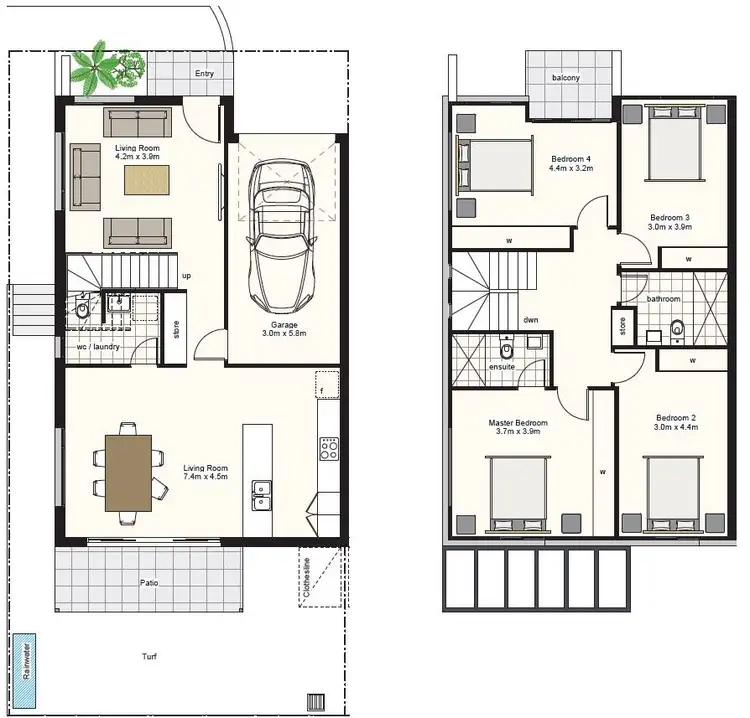 Floorplan of Homely townhouse listing, 9/5 Calamvale Glade, Riverstone NSW 2765