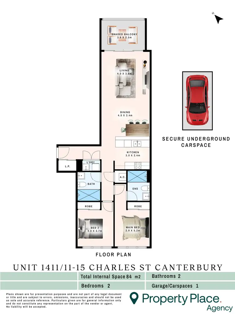 Floorplan of Homely unit listing, 411/11 Charles Street, Canterbury NSW 2193