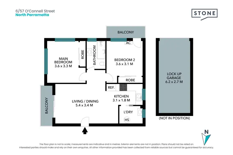 Floorplan of Homely apartment listing, 6/57 O'Connell Street, North Parramatta NSW 2151