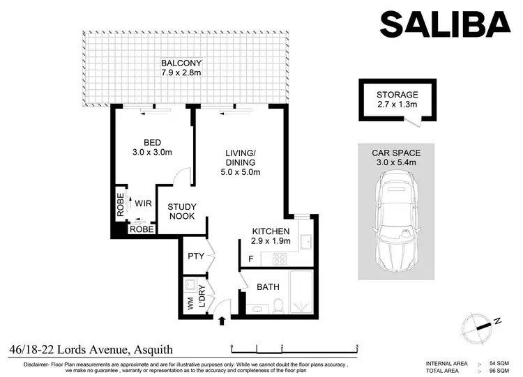 Floorplan of Homely apartment listing, 46/18-22 Lords Avenue, Asquith NSW 2077