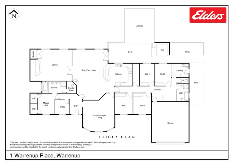 Floorplan of Homely house listing, 1 Warrenup Place, Warrenup WA 6330