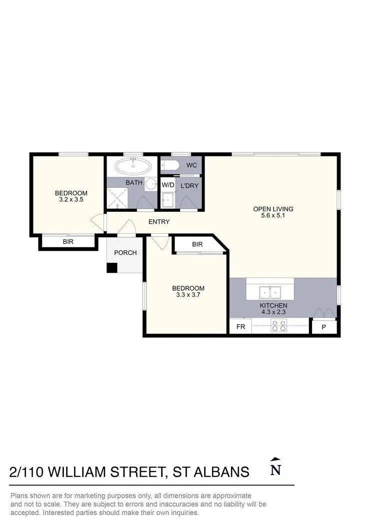 Floorplan of Homely unit listing, 2/110 William Street, St Albans VIC 3021