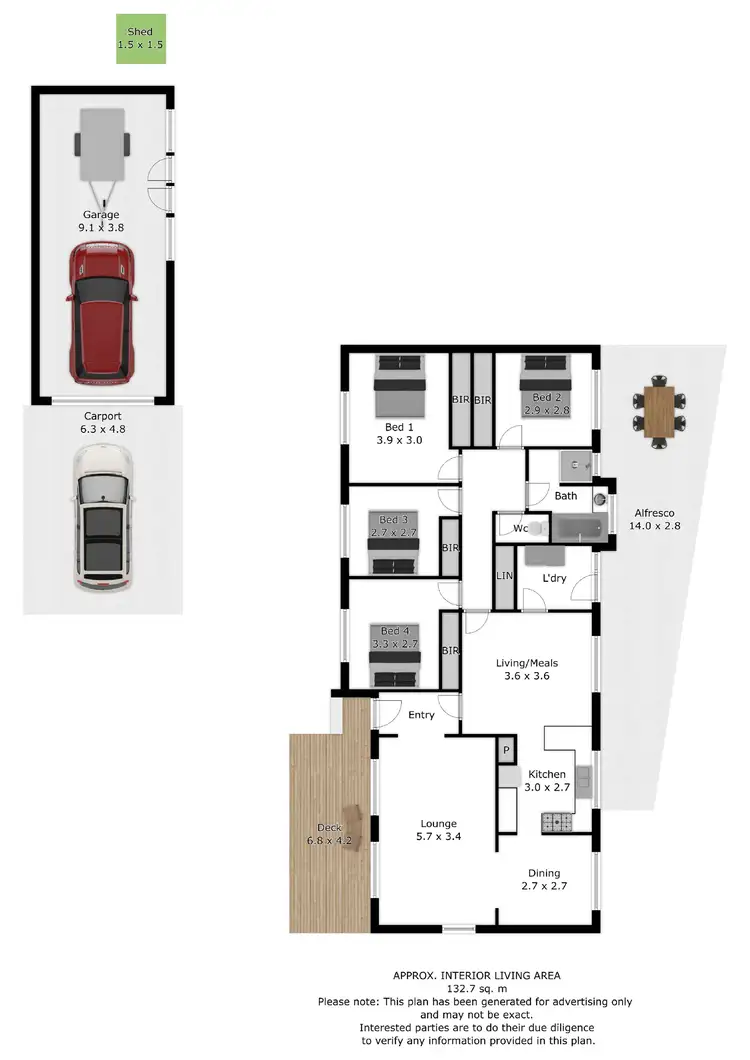 Floorplan of Homely house listing, 5 Karalla Court, Wodonga VIC 3690
