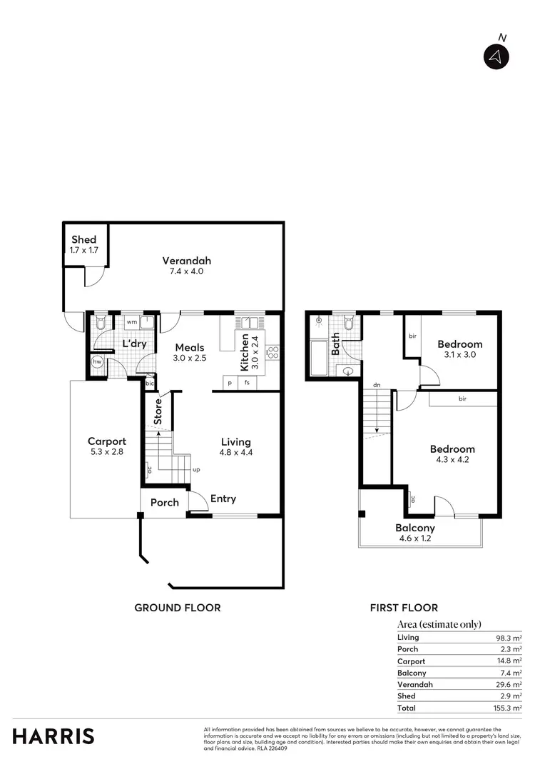 Floorplan of Homely townhouse listing, 7/214 Trimmer Parade, Seaton SA 5023